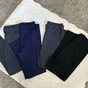 4 Pair of Leggings NWOT XL Black, Purple, 2 Gray